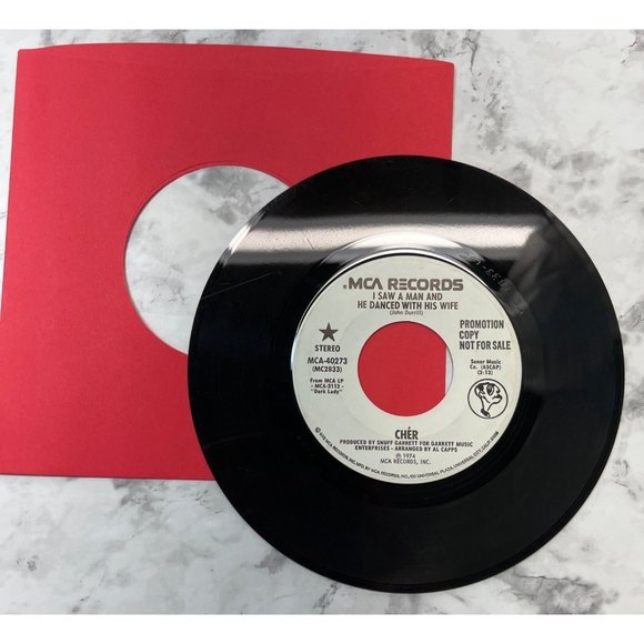 Cher I Saw a Man and He Danced With His Wife 45 Pop WLP Promo Stereo 1974 MCA - Picture 3 of 4